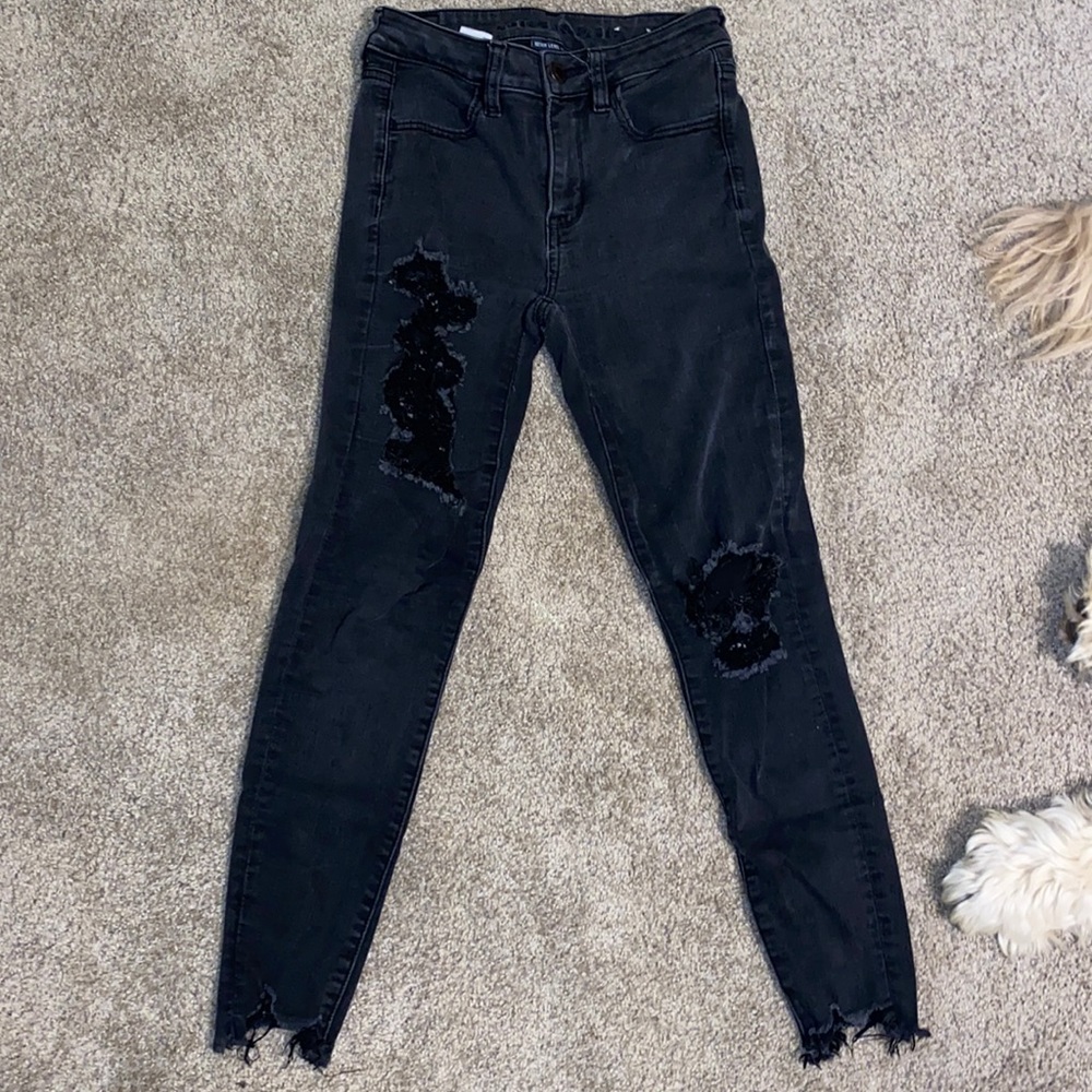 AE Black Ripped Jean